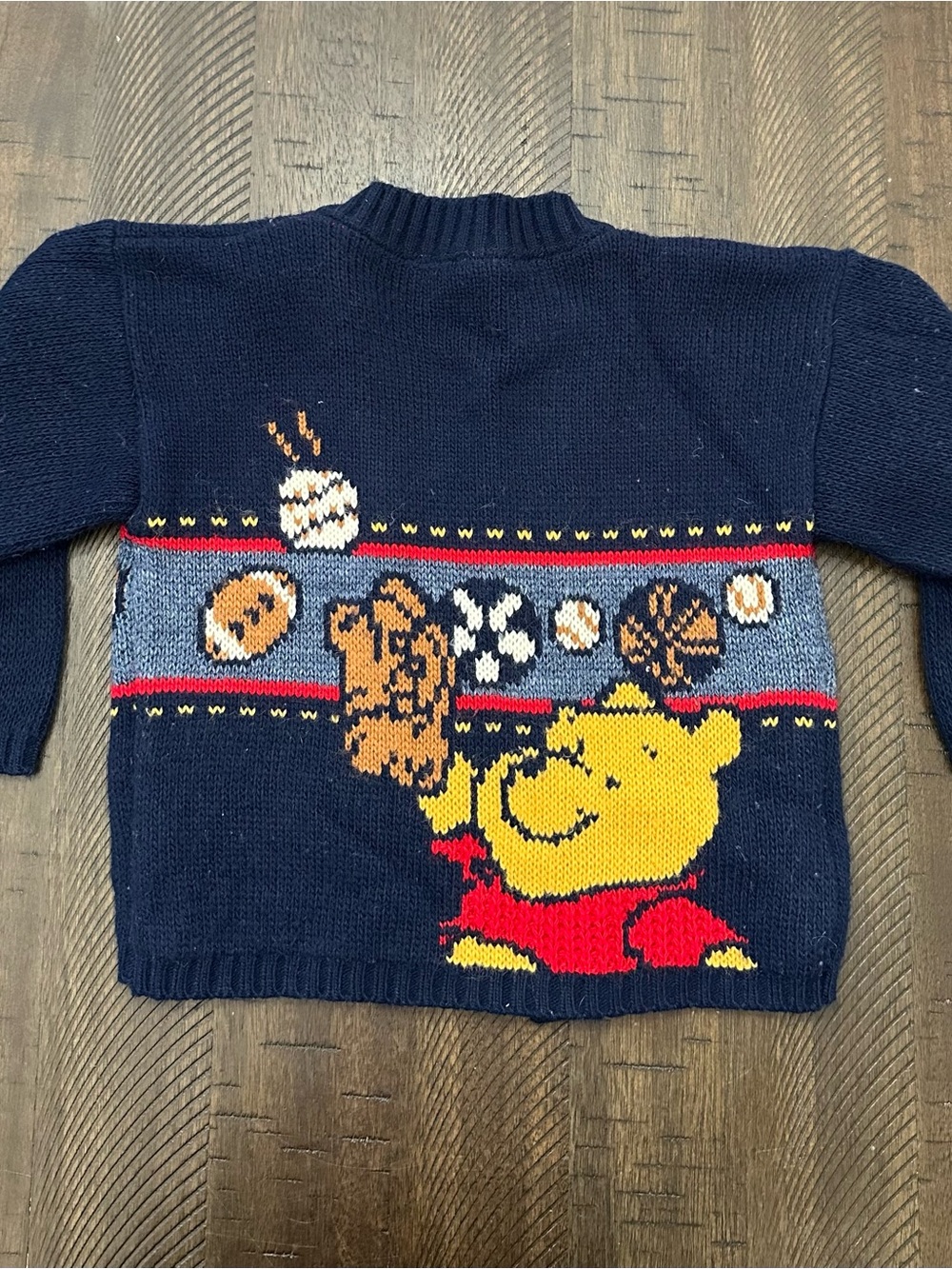 Vintage 12-18M Navy Blue Winnie the Pooh Sports Knit Sweater